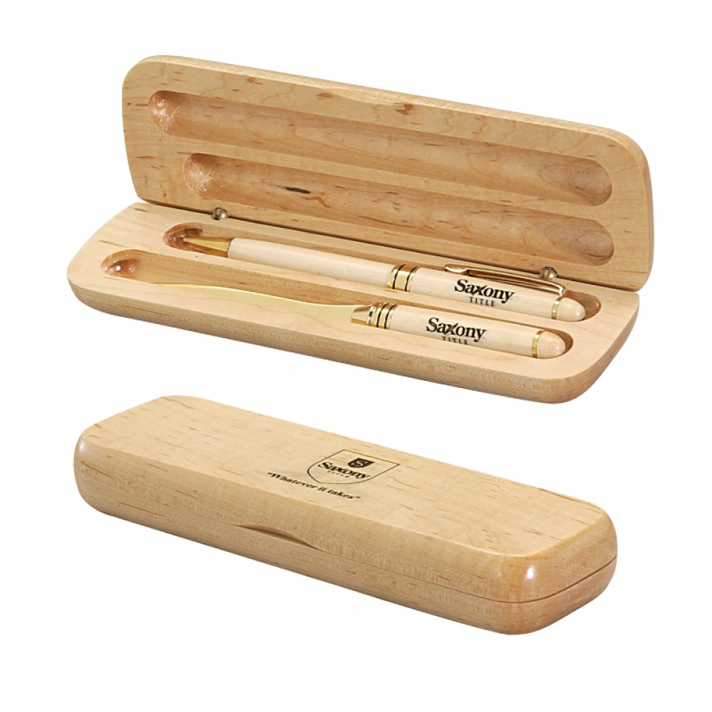 Maplewood Case w/Pen & Letter Opener Gift Set Custom Engraved Maplewood Case w/Pen & Letter Opener Gift Set Custom Engraved