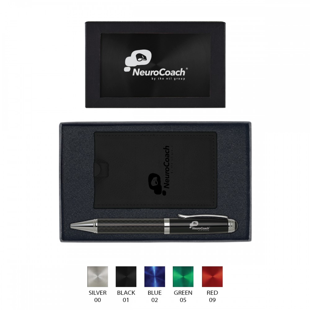 Custom Engraved Ultra Suede Luggage Tag and Carbon Fiber Ballpoint Pen Custom Engraved Ultra Suede Luggage Tag and Carbon Fiber Ballpoint Pen
