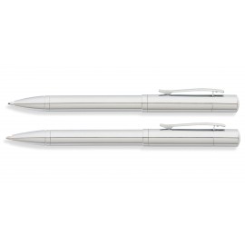 Franklin Covey Greenwich Chrome Ballpoint Pen and 0.9mm Pencil Set Custom Imprinted