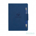 Eccolo Carlton Journal/Clicker Pen - (M) Blue Custom Engraved