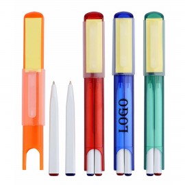 Custom Imprinted Portable Ballpoint Pen with Sticky Note