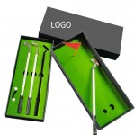 Custom Imprinted Creative 3 Piece Golf Club Design Aluminum Alloy Ballpoint Pen Set w/Gift Box