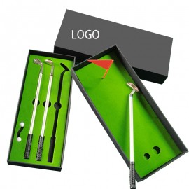 Custom Imprinted Creative 3 Piece Golf Club Design Aluminum Alloy Ballpoint Pen Set w/Gift Box