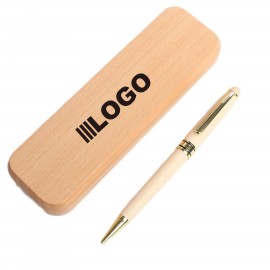 Logo Branded Wooden Signature Pen Wooden Box Set