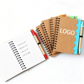 Kraft Spiral Notebook With Pen Custom Engraved