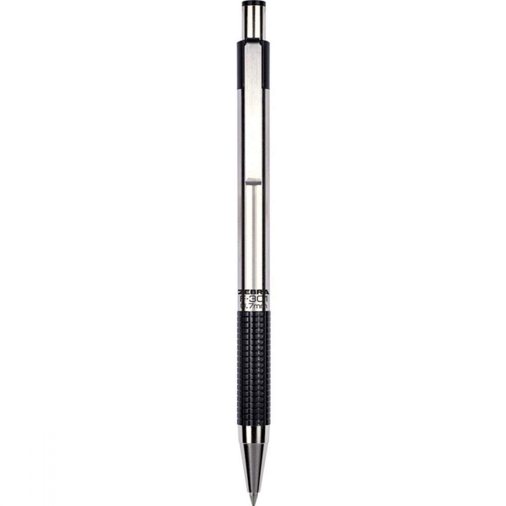 Zebra F-301 The Original Retractable Ballpoint - Silver Logo Branded Zebra F-301 The Original Retractable Ballpoint - Silver Logo Branded