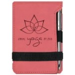 Note Pad & Pen Set - Pink w/ Black Engraving Custom Engraved