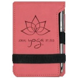 Note Pad & Pen Set - Pink w/ Black Engraving Custom Engraved