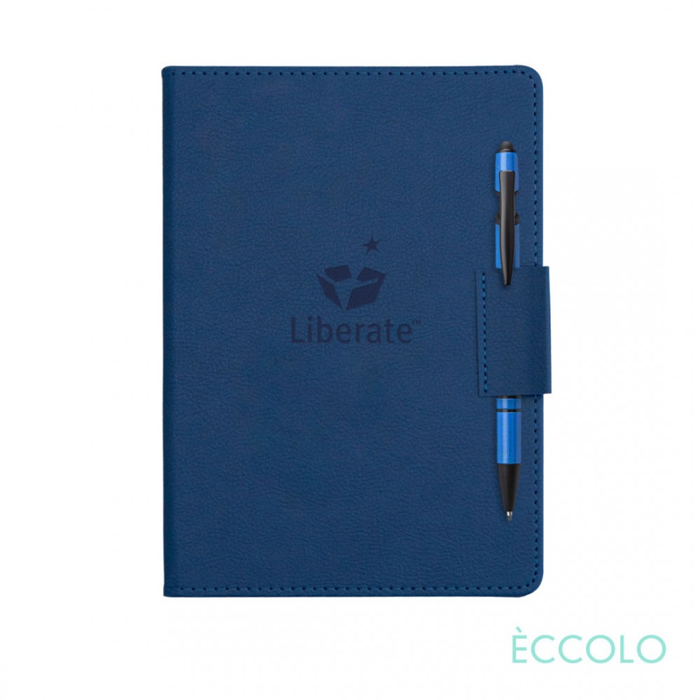 Eccolo Carlton Journal/Austen Pen/Stylus - (M) Blue Custom Imprinted Eccolo Carlton Journal/Austen Pen/Stylus - (M) Blue Custom Imprinted