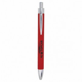Custom Imprinted Red Faux Leather Pen