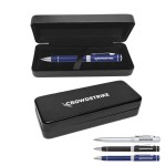 Custom Engraved Deluxe Brass Ballpoint Pen Box Set