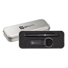 Scorpio Pen/Stylus/Keyring Gift Set - Black Custom Imprinted