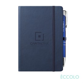 Eccolo Cool Journal/Clicker Pen - (M) Navy Blue with Logo
