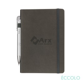 Eccolo Memphis Journal/Clicker Pen - (M) Grey with Logo