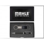 Carbon Fiber Ballpoint Pen w/Matching Carbon Fiber Strap Metal Keychain Logo Branded