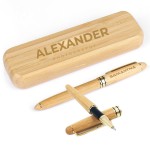 Bamboo Ballpoint Pen Set with Logo