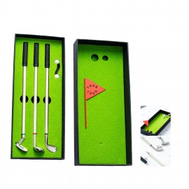 Custom Engraved Golf Club Pen Gift Set With Mini Putting Green
