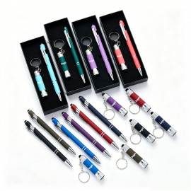 Custom Engraved Keychain Retractable Ballpoint Pens Set
