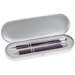 Custom Engraved JJ Series Stylus Pen and Pencil Gift Set in Silver Tin Gift Box with Hinge Cover - Gunmetal pen