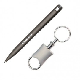 Buxton Pen/Keyring Gift Set - Gun Metal Custom Imprinted  Buxton Pen/Keyring Gift Set - Gun Metal Custom Imprinted