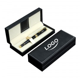 Logo Branded Pu Leather Metal Signature Pen Gift Box