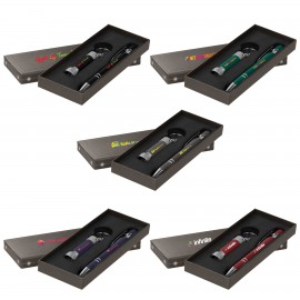 Personalized Ellipse & Chroma Softy Gift Set - ColorJet on Pen, Flashlight & Box