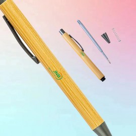 Custom Bamboo Ballpoint Pen with Click Action