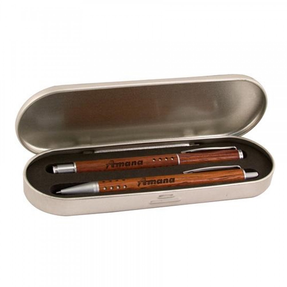 Techna Rosewood Pen Set Custom Imprinted