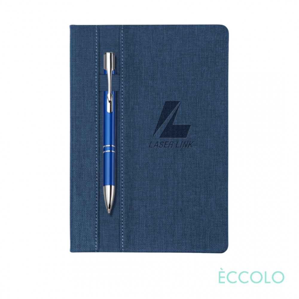 Custom Imprinted Eccolo Lyric Journal/Clicker Pen - (M) Dark Blue Custom Imprinted Eccolo Lyric Journal/Clicker Pen - (M) Dark Blue