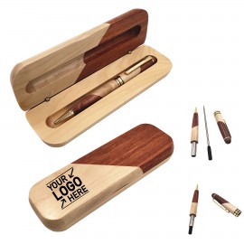 Solid Wood Ballpoint Pen With Box Custom Engraved