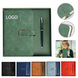 Vegan Leather Journal Pen Set Logo Branded