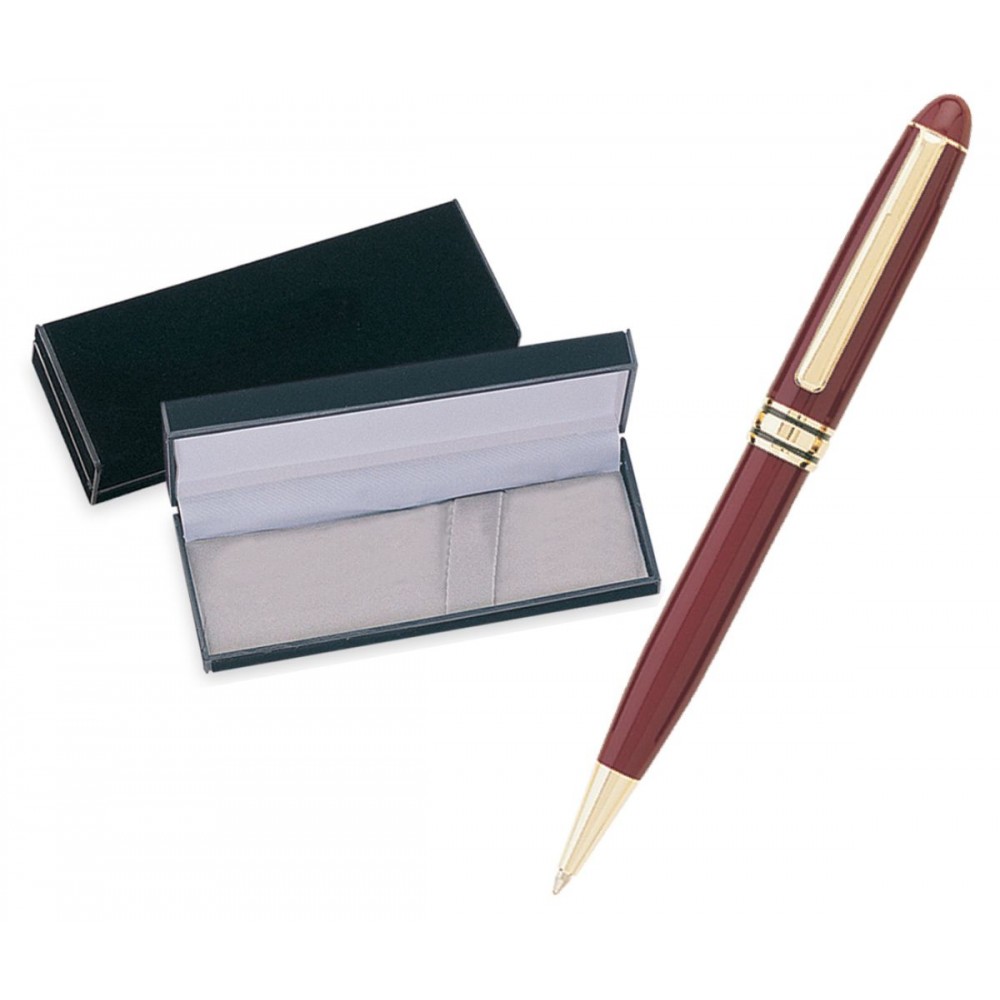 MB Series Ball Pen Gift Set in black velvet gift box - burgundy pen set Logo Branded MB Series Ball Pen Gift Set in black velvet gift box - burgundy pen set Logo Branded
