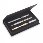 Premade Triple Pen Set w/Pen & Brass Letter Opener Custom Imprinted