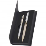 Custom Imprinted Danish-I Brass Letter Opener with GS Double Pen Set