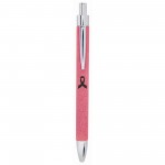 Logo Branded Pink Laser Engraved Leatherette Pen