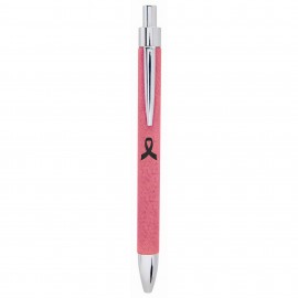 Logo Branded Pink Laser Engraved Leatherette Pen