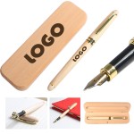 Luxury Maple Wooden Fountain Pen with Box Set Logo Branded