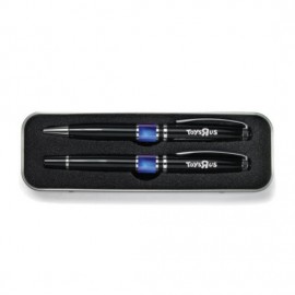 Personalized Valencia Ballpoint/Rollerball Set - Blue  Personalized Valencia Ballpoint/Rollerball Set - Blue