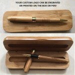 Executive Wooden Pen Set w/ Matching Case - Cap Custom Imprinted