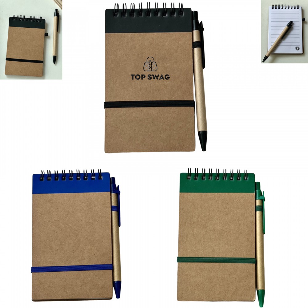 Eco-Friendly PET Notebook with Pen Set Custom Engraved