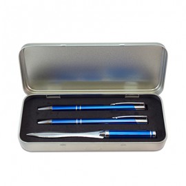 Logo Branded Classic Pen, Pencil & Letter Opener Set in Tin Case