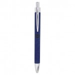 Custom Engraved Blue Faux Leather Pen