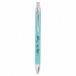 Teal Faux Leather Pen Custom Engraved