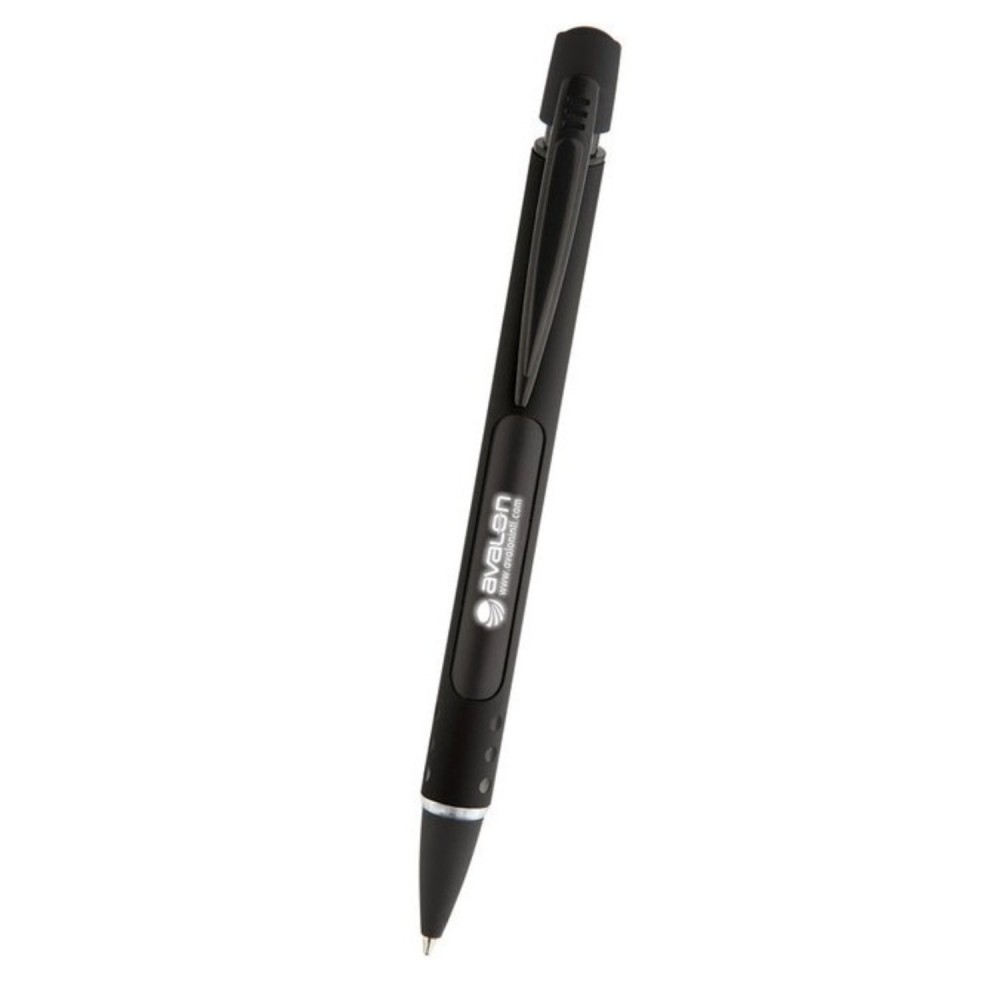 Illuminated Logo Satin Soft-Touch Click Metal Pen Custom Engraved Illuminated Logo Satin Soft-Touch Click Metal Pen Custom Engraved
