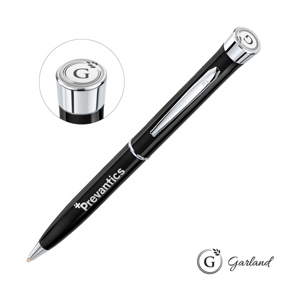 Logo Branded Garland Color Twist Ballpoint Pen - Chrome Accent