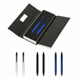Logo Branded Triangle Metal Barrel Pen & Pencil Set