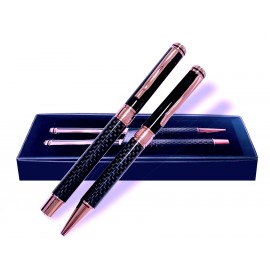 Logo Branded The Royal Carbon Fiber Pen Set- w/Box