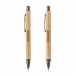 Custom Engraved Lucky Clicker Bamboo Pen & Pencil Set