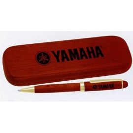 Rosewood Ballpoint Pen and Box Set with Logo