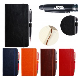 Custom Engraved A5 PU Bandage Notepad/Stylus Set W/ Pen